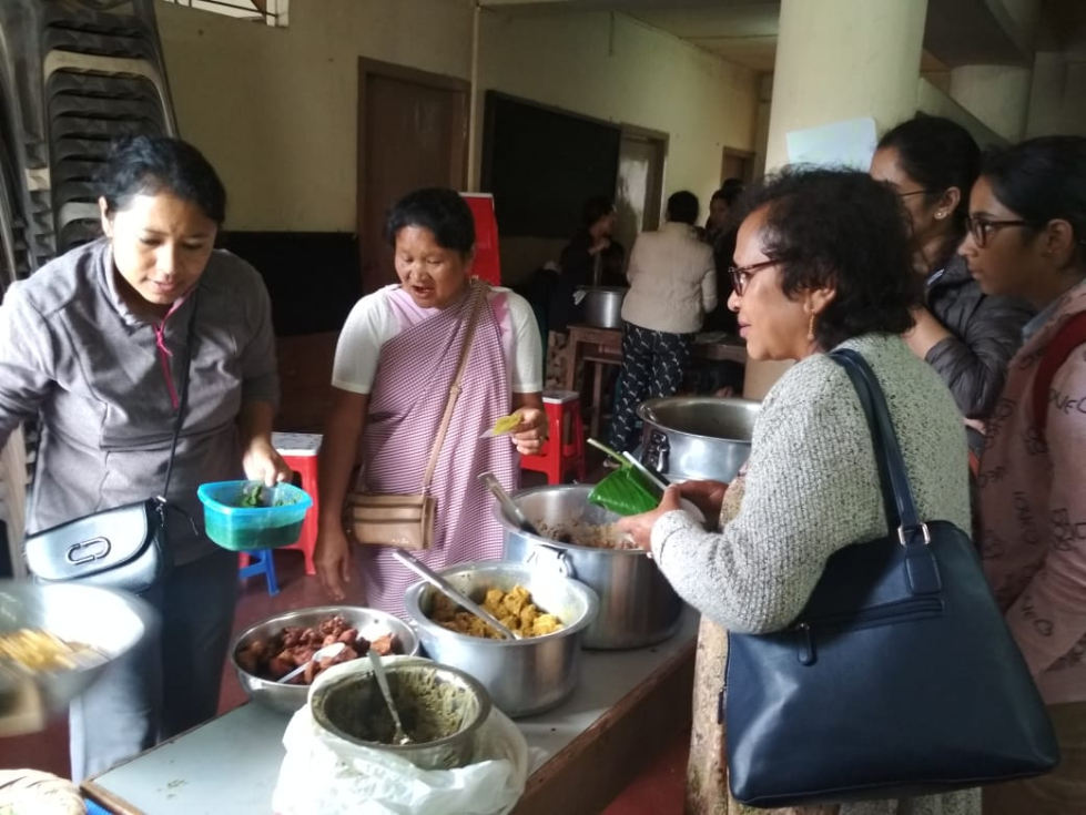 Guests enjoying the food on offer