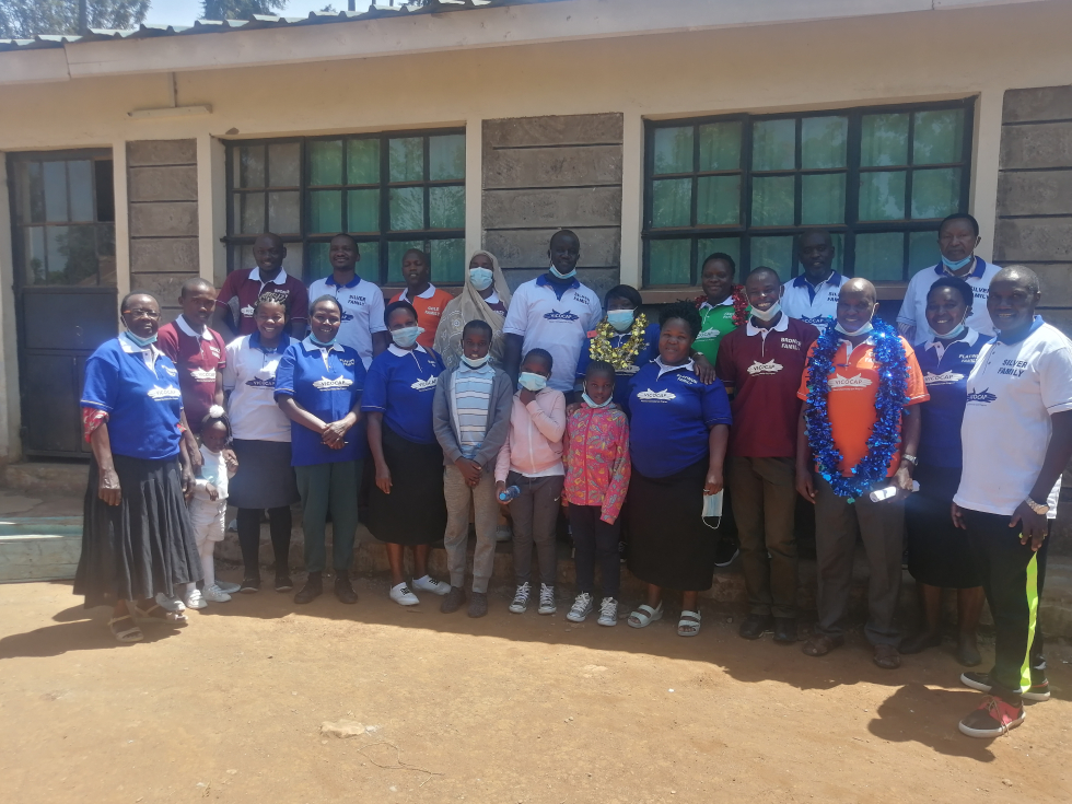 Families who attended the funds drive, before departing for the climb