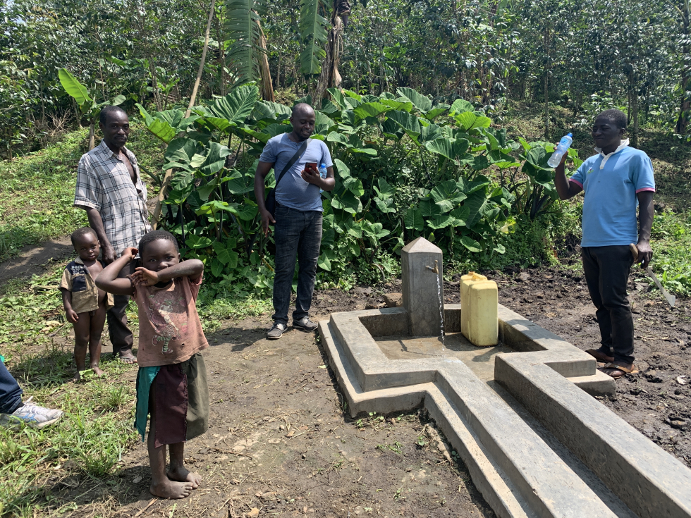 One of the community water taps