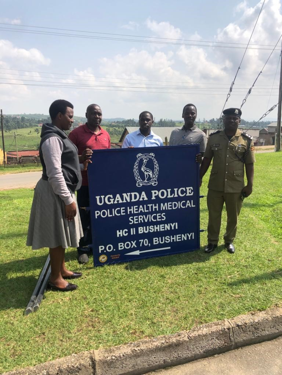 Handing over of the signpost donated by WACSOF