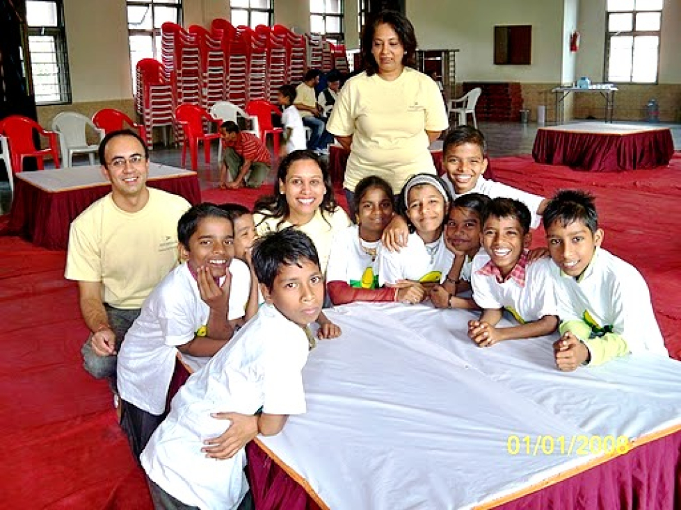 Children during one of the employee engagement events