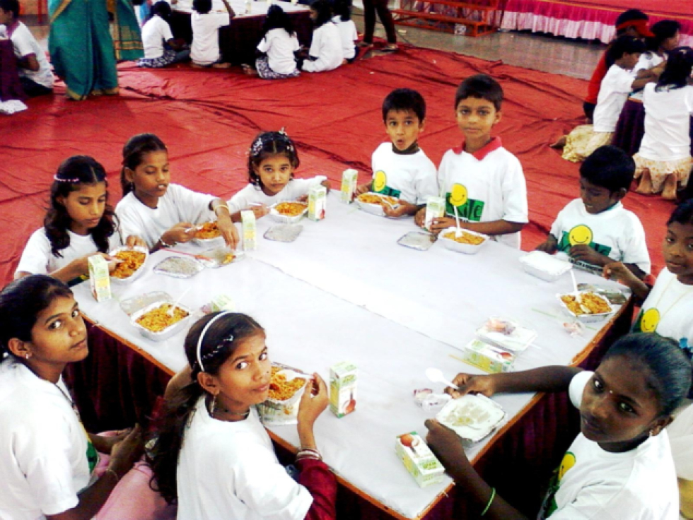 Children during one of the employee engagement events