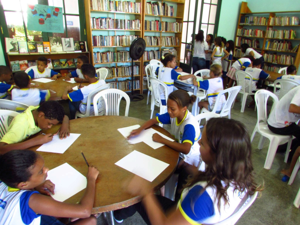 Children working on a creative assignment