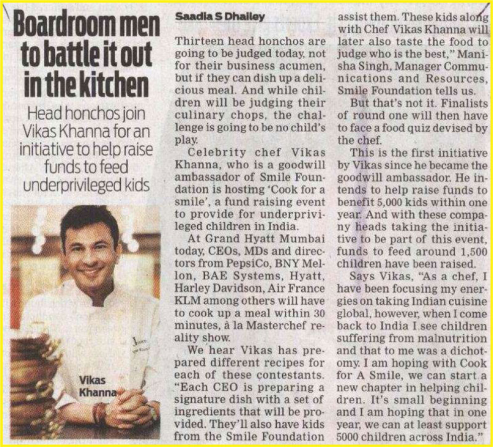 Cook for a Smile in the newspapers