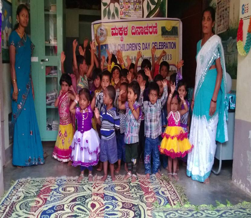 Toddlers reciting nursery rhimes during Children´s Day Celebration