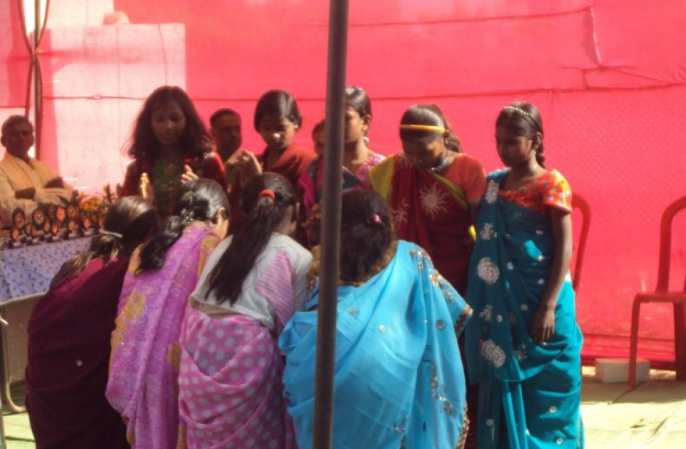 Children performing a dance