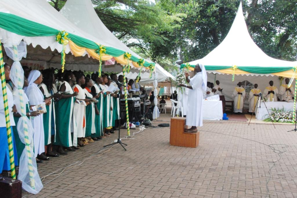 Choir performance during church service