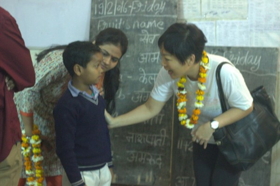 A senior executive of the company visiting the centre