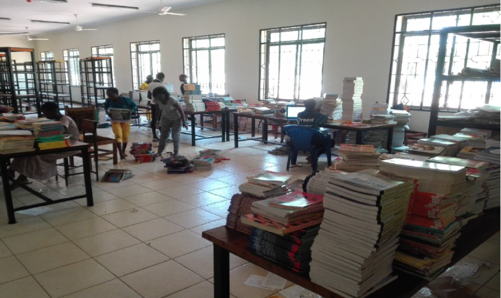 University students busy creating a new library