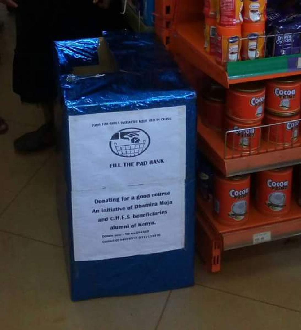 Dhamira Moja Pad Bank at Frankmart supermarket