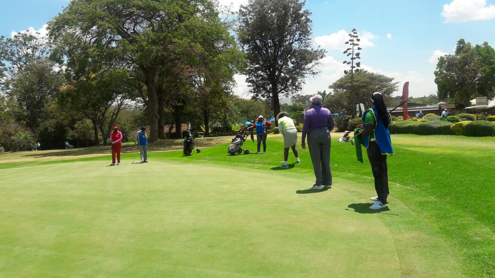 Ladies teeing off