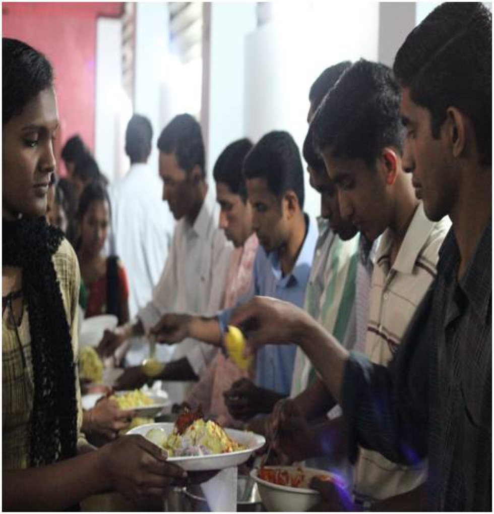 Audience enjoying the charity dinner after the event